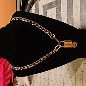 Vintage Louis Vuitton Padlock Lock and Key #202 + Chain